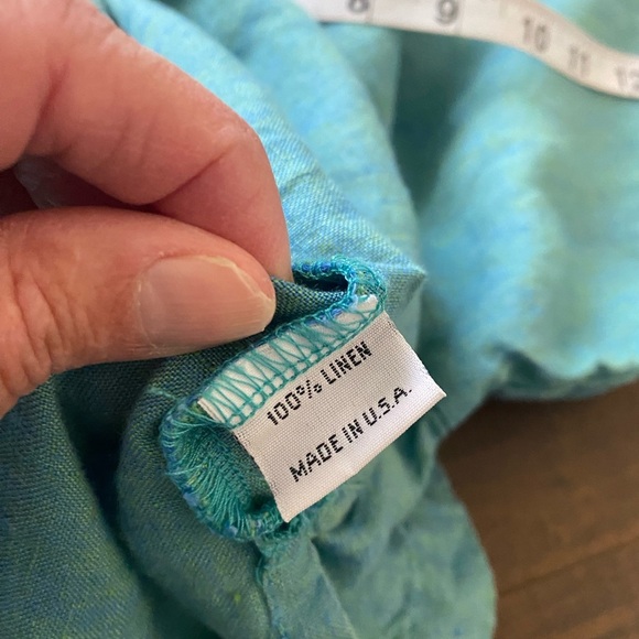 Bryn  Walker Teal linen blouse - Picture 5 of 12